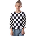 Chess Board Background Design Kids  Cuff Sleeve Top