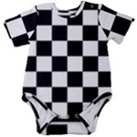 Chess Board Background Design Baby Short Sleeve Bodysuit