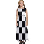 Chess Board Background Design Kids  Satin Sleeveless Maxi Dress