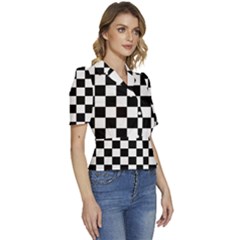 Puffed Short Sleeve Button Up Jacket 