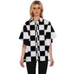 Chess Board Background Design Women s Batwing Button Up Shirt