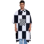 Chess Board Background Design Men s Hooded Rain Ponchos