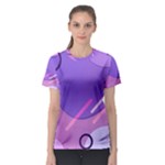 Hand Drawn Abstract Organic Shapes Background Women s Sport Mesh T-Shirt