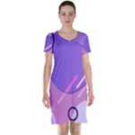 Hand Drawn Abstract Organic Shapes Background Short Sleeve Nightdress