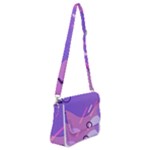 Hand Drawn Abstract Organic Shapes Background Shoulder Bag with Back Zipper