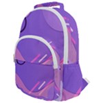 Hand Drawn Abstract Organic Shapes Background Rounded Multi Pocket Backpack