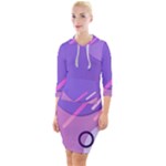 Hand Drawn Abstract Organic Shapes Background Quarter Sleeve Hood Bodycon Dress