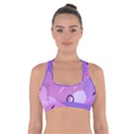Hand Drawn Abstract Organic Shapes Background Cross Back Sports Bra