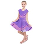 Hand Drawn Abstract Organic Shapes Background Kids  Short Sleeve Dress