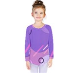 Hand Drawn Abstract Organic Shapes Background Kids  Long Sleeve T-Shirt
