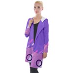 Hand Drawn Abstract Organic Shapes Background Hooded Pocket Cardigan