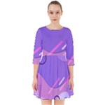 Hand Drawn Abstract Organic Shapes Background Smock Dress