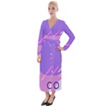 Hand Drawn Abstract Organic Shapes Background Velvet Maxi Wrap Dress