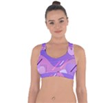 Hand Drawn Abstract Organic Shapes Background Cross String Back Sports Bra