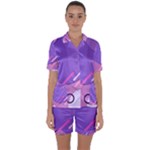 Hand Drawn Abstract Organic Shapes Background Satin Short Sleeve Pajamas Set