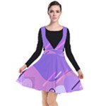 Hand Drawn Abstract Organic Shapes Background Plunge Pinafore Dress