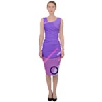 Hand Drawn Abstract Organic Shapes Background Sleeveless Pencil Dress