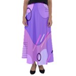Hand Drawn Abstract Organic Shapes Background Flared Maxi Skirt