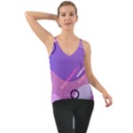Hand Drawn Abstract Organic Shapes Background Chiffon Cami