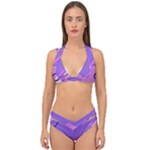 Hand Drawn Abstract Organic Shapes Background Double Strap Halter Bikini Set