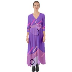 Button Up Boho Maxi Dress 