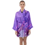 Hand Drawn Abstract Organic Shapes Background Long Sleeve Satin Kimono