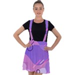 Hand Drawn Abstract Organic Shapes Background Velvet Suspender Skater Skirt