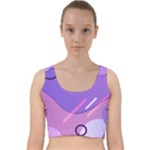 Hand Drawn Abstract Organic Shapes Background Velvet Racer Back Crop Top