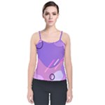 Hand Drawn Abstract Organic Shapes Background Velvet Spaghetti Strap Top