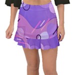 Hand Drawn Abstract Organic Shapes Background Fishtail Mini Chiffon Skirt