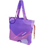 Hand Drawn Abstract Organic Shapes Background Drawstring Tote Bag