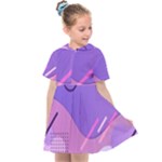 Hand Drawn Abstract Organic Shapes Background Kids  Sailor Dress