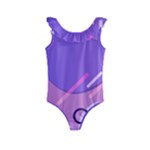 Hand Drawn Abstract Organic Shapes Background Kids  Frill Swimsuit