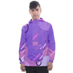 Hand Drawn Abstract Organic Shapes Background Men s Front Pocket Pullover Windbreaker