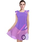 Hand Drawn Abstract Organic Shapes Background Tie Up Tunic Dress