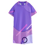 Hand Drawn Abstract Organic Shapes Background Kids  Boyleg Half Suit Swimwear