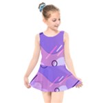 Hand Drawn Abstract Organic Shapes Background Kids  Skater Dress Swimsuit
