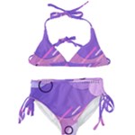 Hand Drawn Abstract Organic Shapes Background Kids  Classic Bikini Set