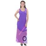 Hand Drawn Abstract Organic Shapes Background Sleeveless Velour Maxi Dress