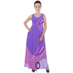 Hand Drawn Abstract Organic Shapes Background Empire Waist Velour Maxi Dress
