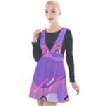 Hand Drawn Abstract Organic Shapes Background Plunge Pinafore Velour Dress