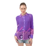 Hand Drawn Abstract Organic Shapes Background Long Sleeve Chiffon Shirt