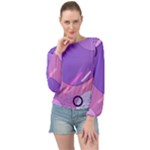 Hand Drawn Abstract Organic Shapes Background Banded Bottom Chiffon Top