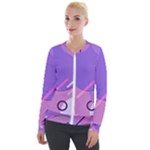 Hand Drawn Abstract Organic Shapes Background Velvet Zip Up Jacket