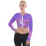 Hand Drawn Abstract Organic Shapes Background Long Sleeve Cropped Velvet Jacket