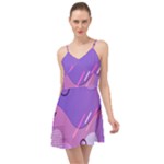 Hand Drawn Abstract Organic Shapes Background Summer Time Chiffon Dress