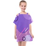 Hand Drawn Abstract Organic Shapes Background Kids  One Piece Chiffon Dress