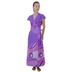 Flutter Sleeve Maxi Dress 
