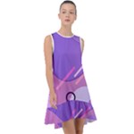 Hand Drawn Abstract Organic Shapes Background Frill Swing Dress