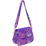 Hand Drawn Abstract Organic Shapes Background Saddle Handbag